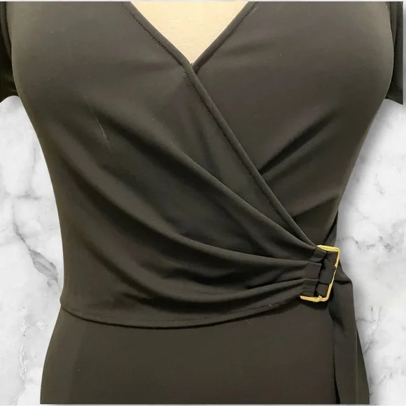 BCBGMAXAZRIA  Black Wrap Dress S/M - Picture 3 of 16